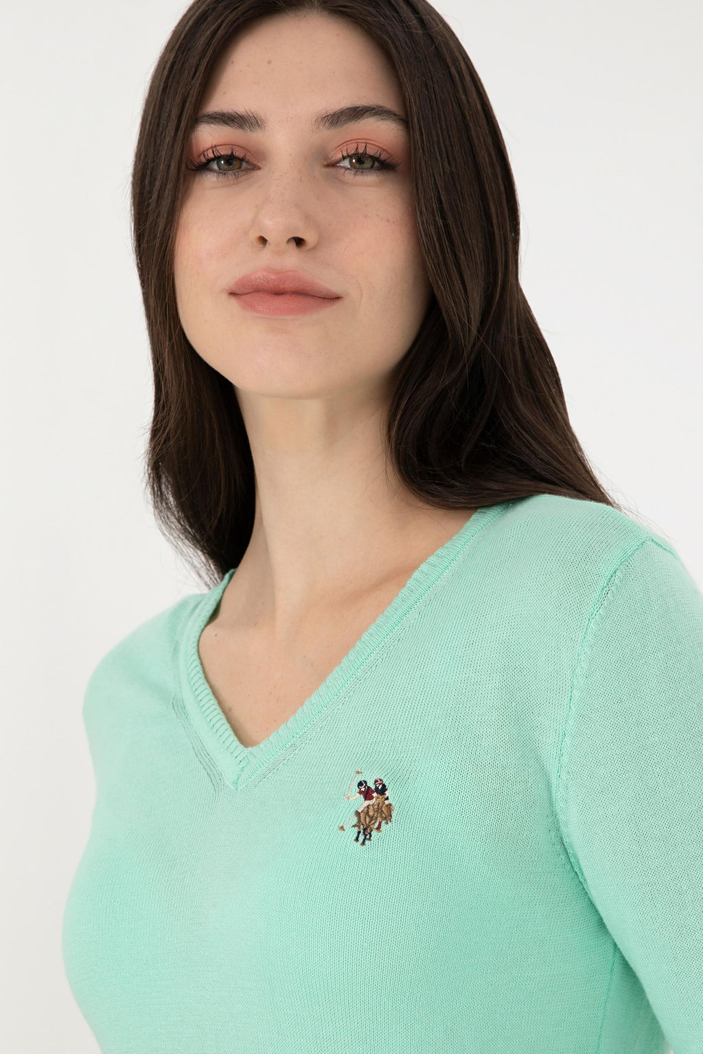Свитер U.S. Polo Assn мятный из хлопка  фото 2