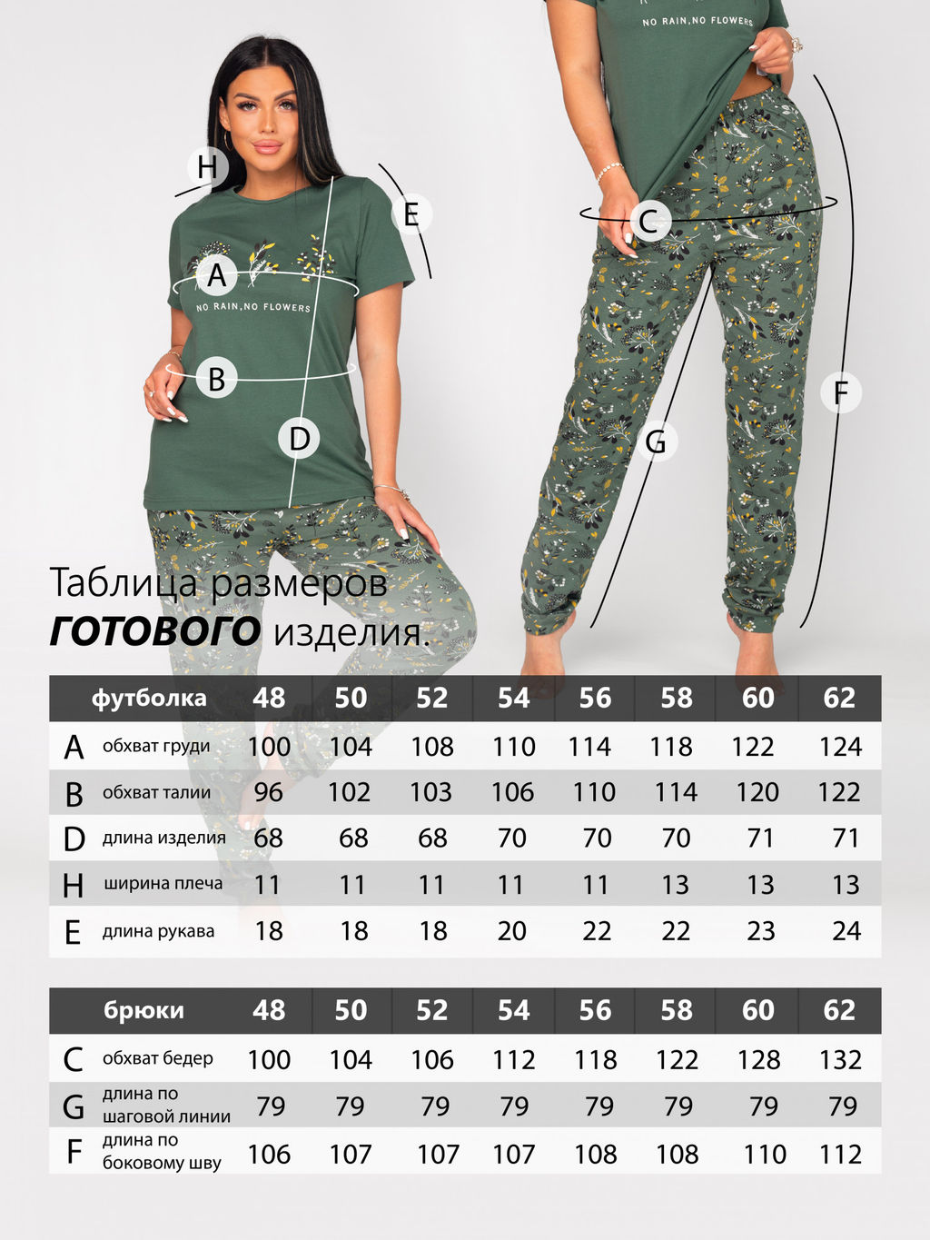 Пижама женская кулирка с брюками "ФИБИ 2" ЗЕЛЕНЬ