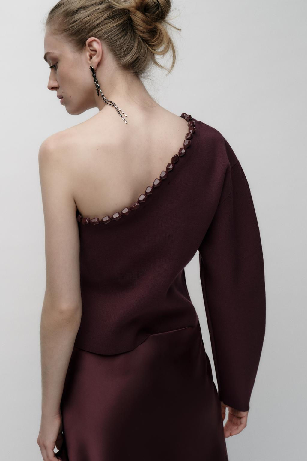 ASYMMETRIC BOBBLE KNIT SWEATER - Zara фото 3