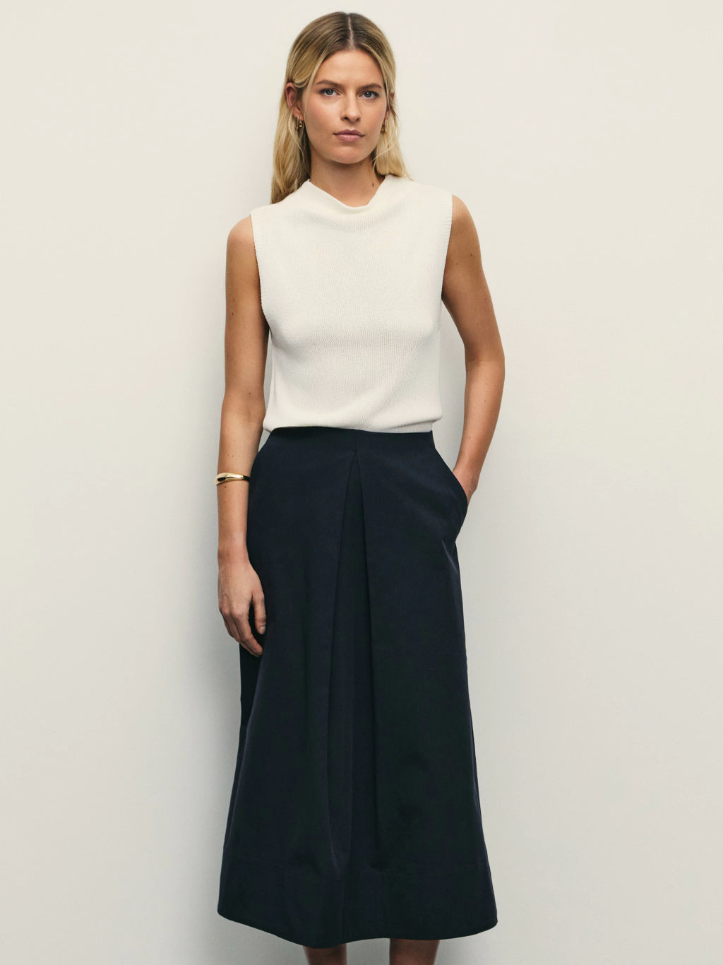 Юбка миди А-силуэта из хлопка и тенсела / Zarina  фото 2