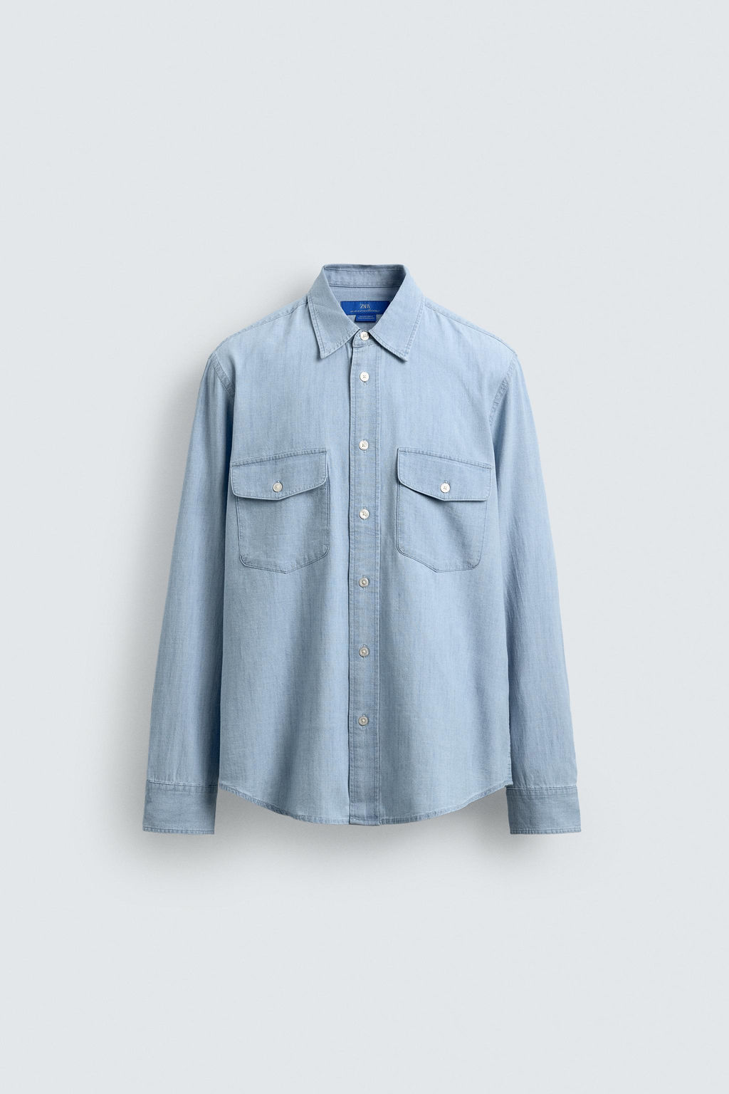 CAMISA DENIM LIGERO AARON LEVINE X ZARA / Azul medio  фото 7