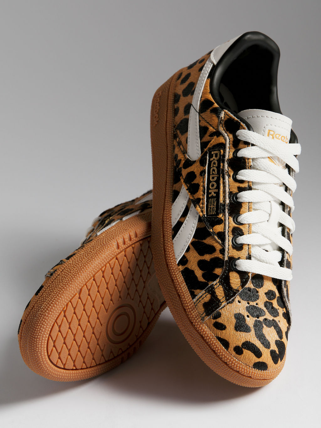 Женские кеды REEBOK CLUB C GROUNDS UK Артикул 4493683, леопардовый принт