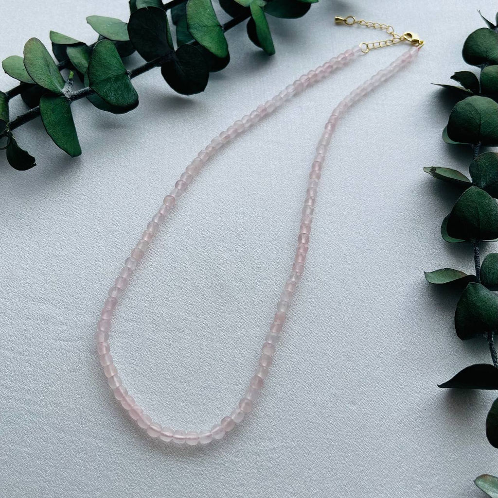 Бусы из Розового кварца огранка 43 см +