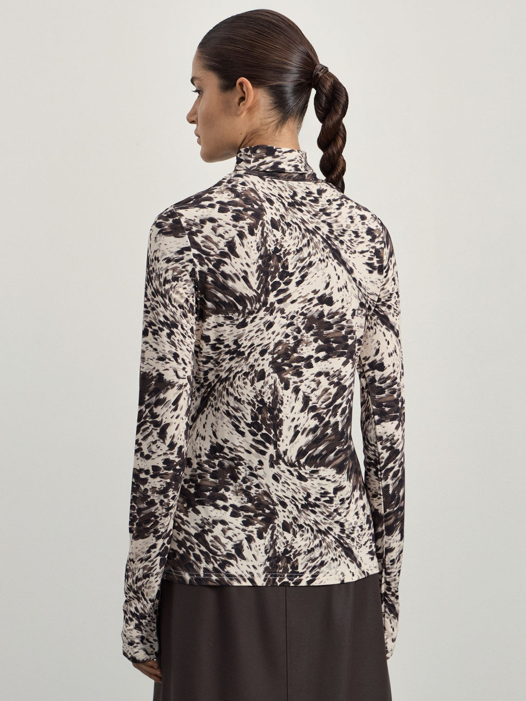 Лонгслив из вискозы с принтом / Zarina  фото 5