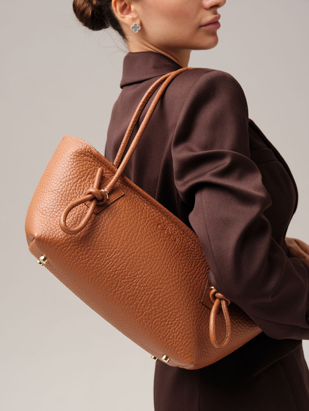 Кожаная сумка Linda DBR 31340 коричневый камень  фото 4