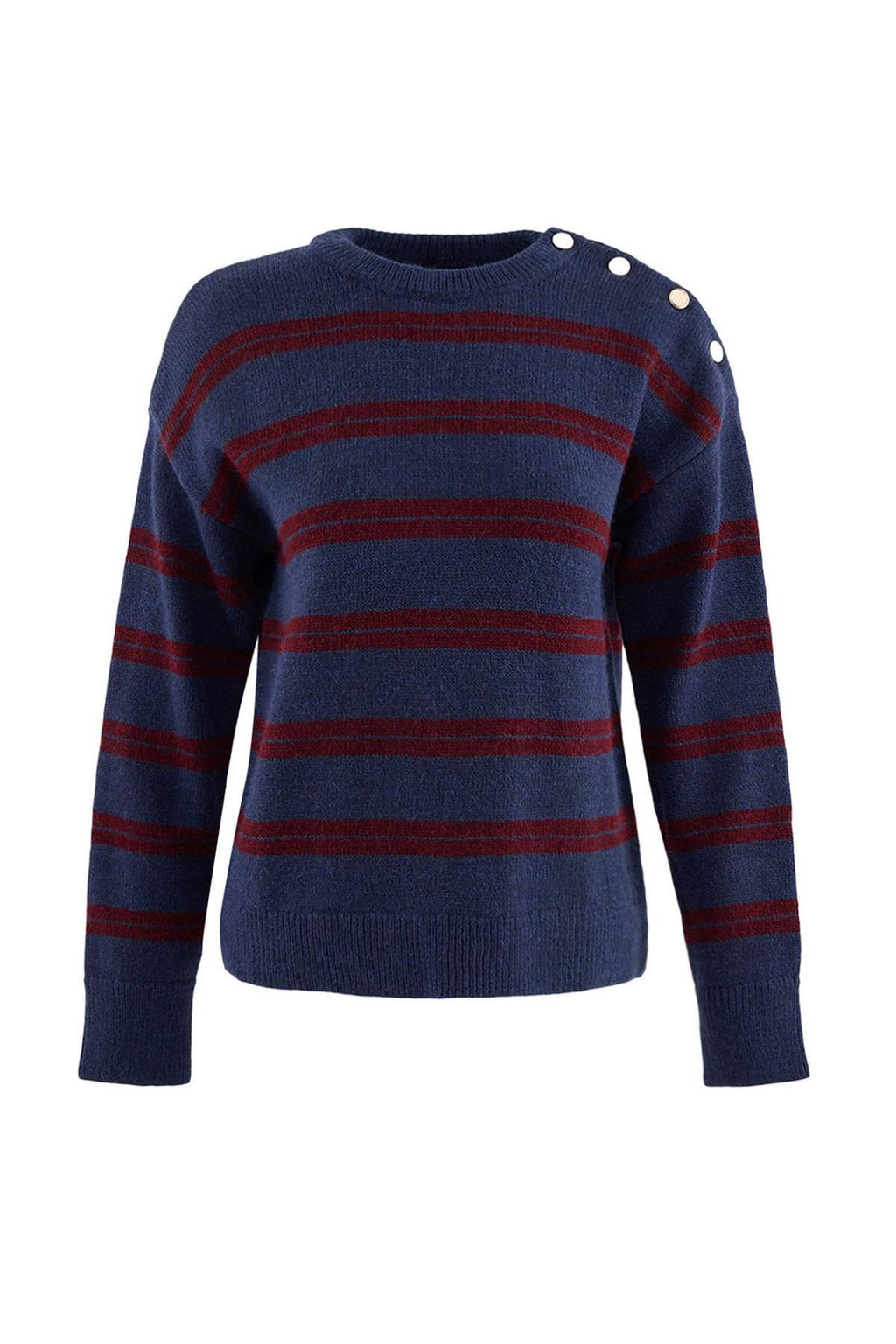 Lacivert Yumusak Dokulu Omuz Dugme Detayl? Triko Kazak TWOAW26KZ00158 - Trendyolmilla фото 2