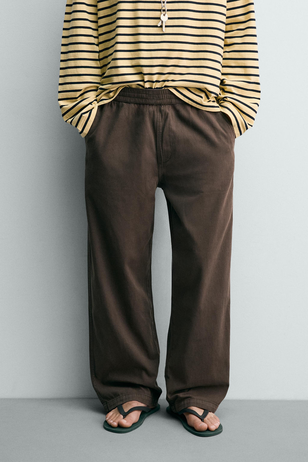 PANTAL?N RELAXED FIT ESPIGA / Marr?n - Zara фото 2