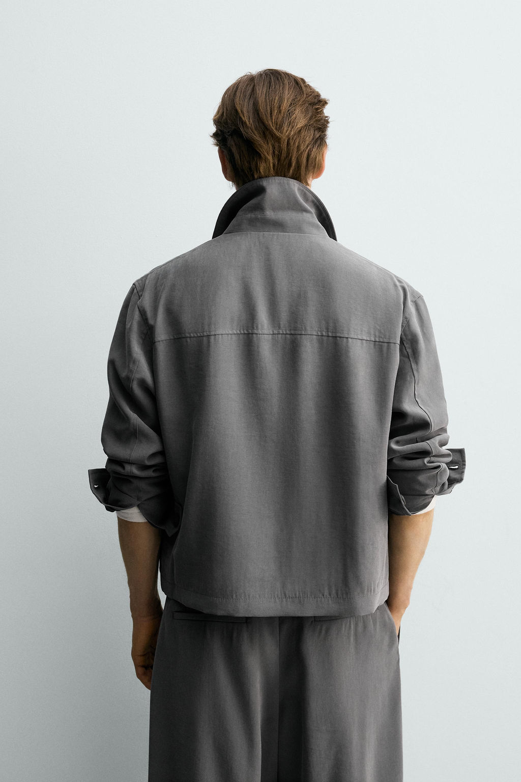 SOBRECAMISA FLUIDA BOXY FIT / Gris topo - Zara фото 3