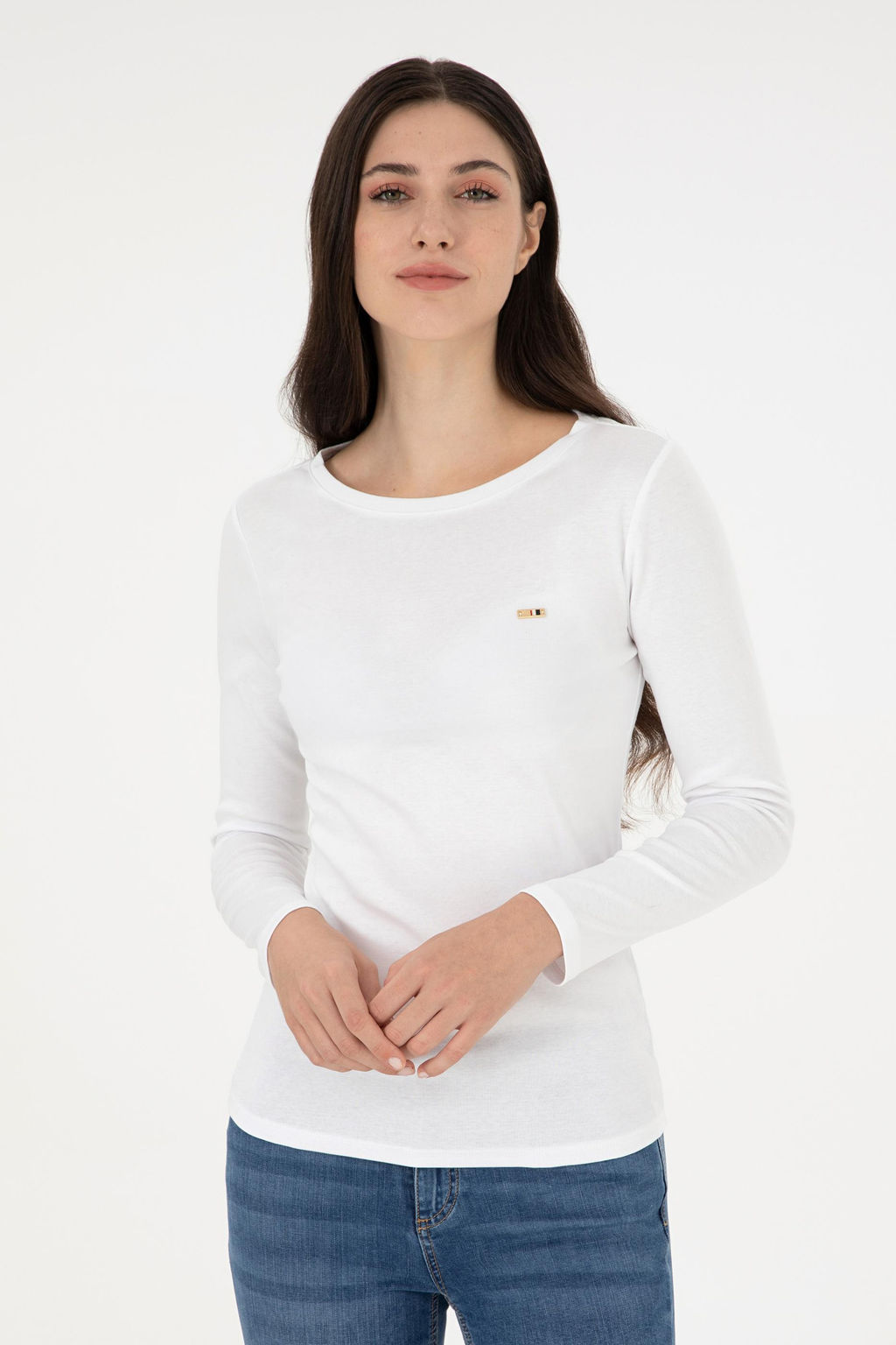 Женский белый свитшот с круглым вырезом Неожиданная скидка в корзине - U.s. polo assn фото 3