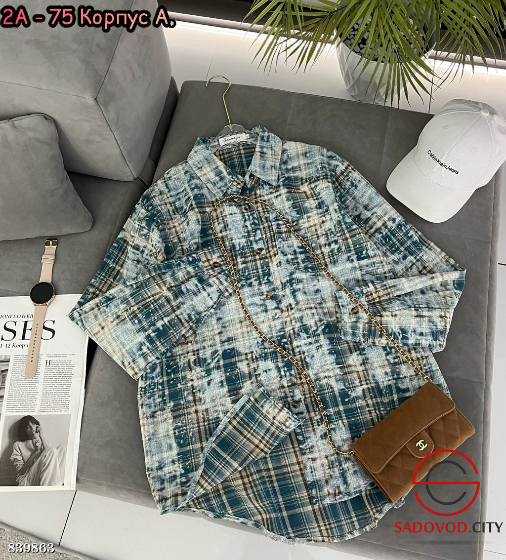 Рубашка женская в клетку - Bruno фото 5