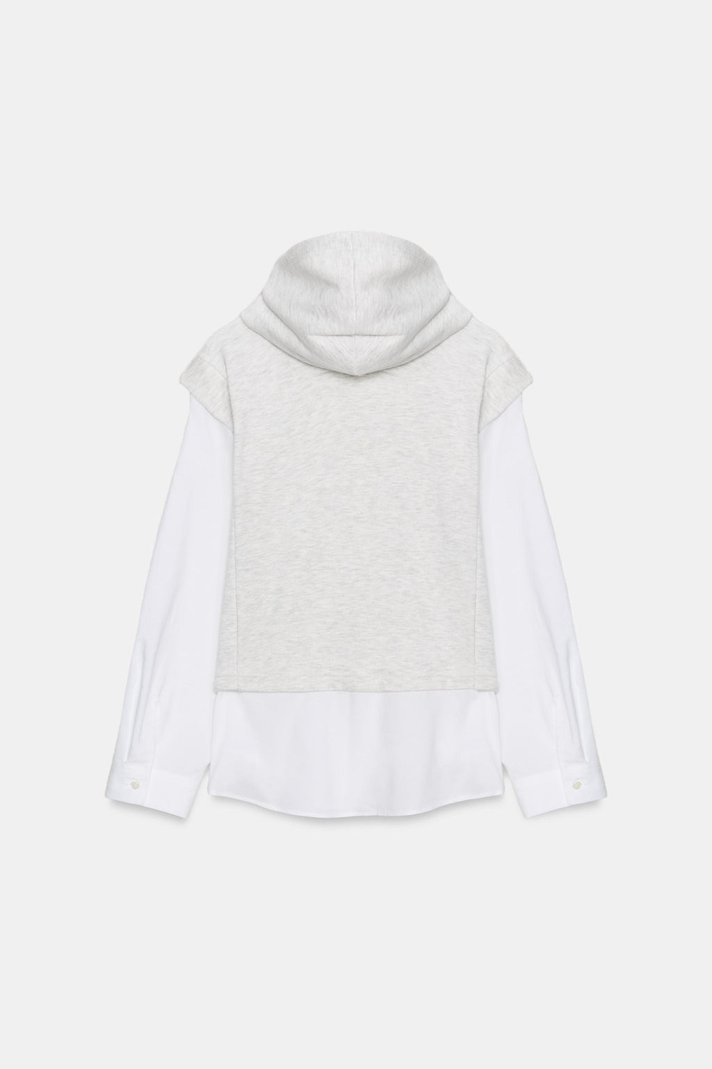HOODED SHIRT WITH CONTRASTING HOODIE - Zara фото 13