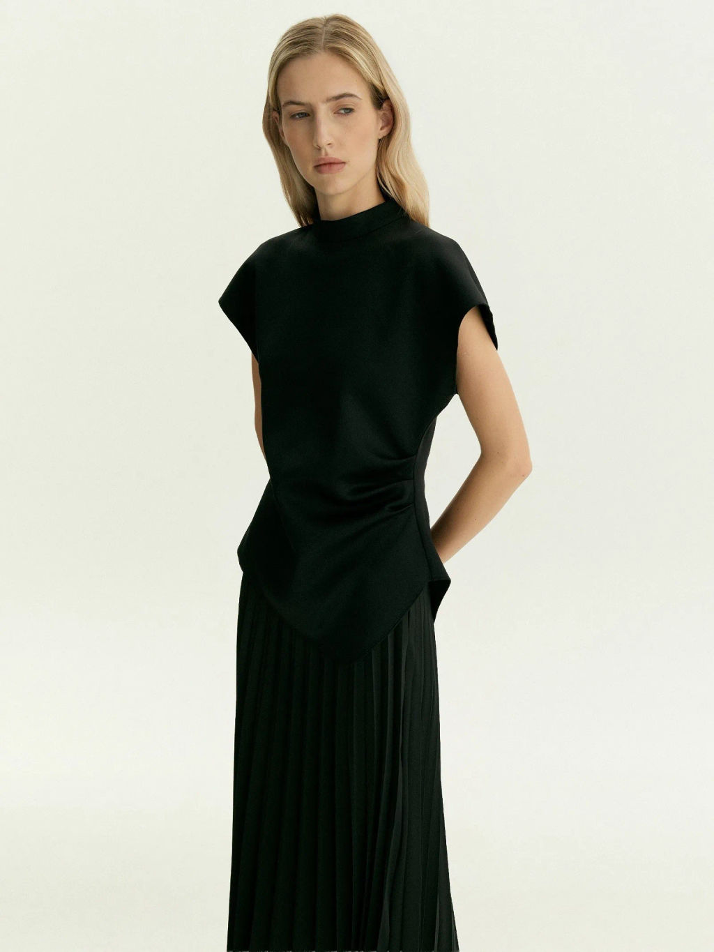 Трикотажная блузка с драпировкой из хлопка, B3251/vixen - Emka фото 5