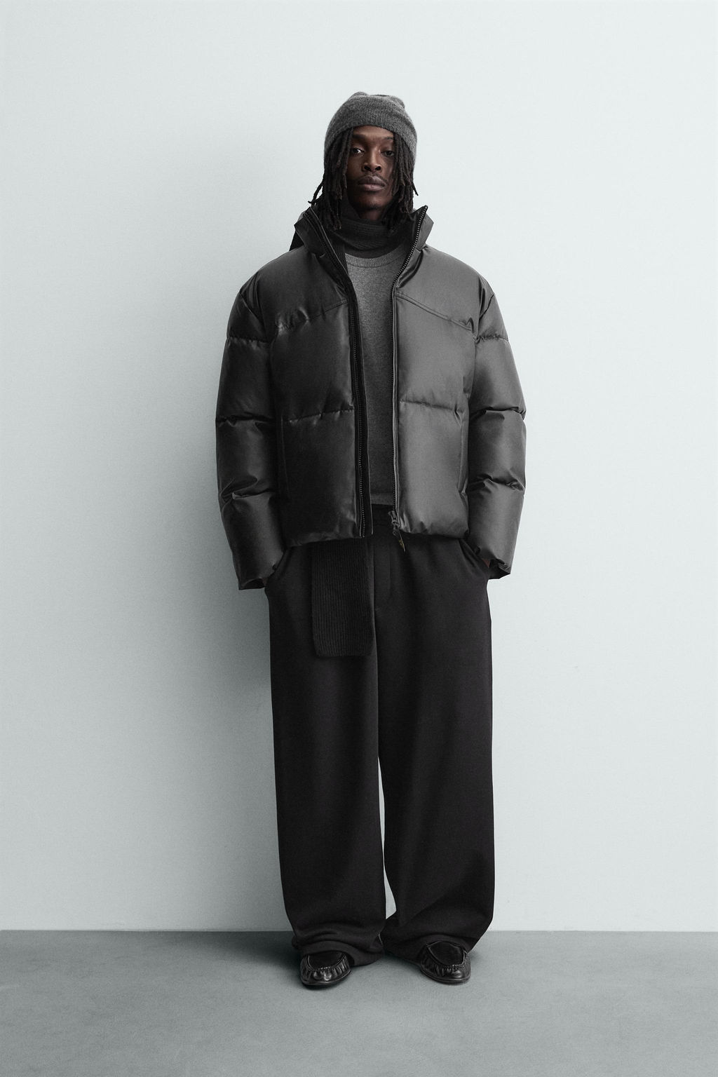 LEATHER EFFECT QUILTED JACKET - Zara фото 10