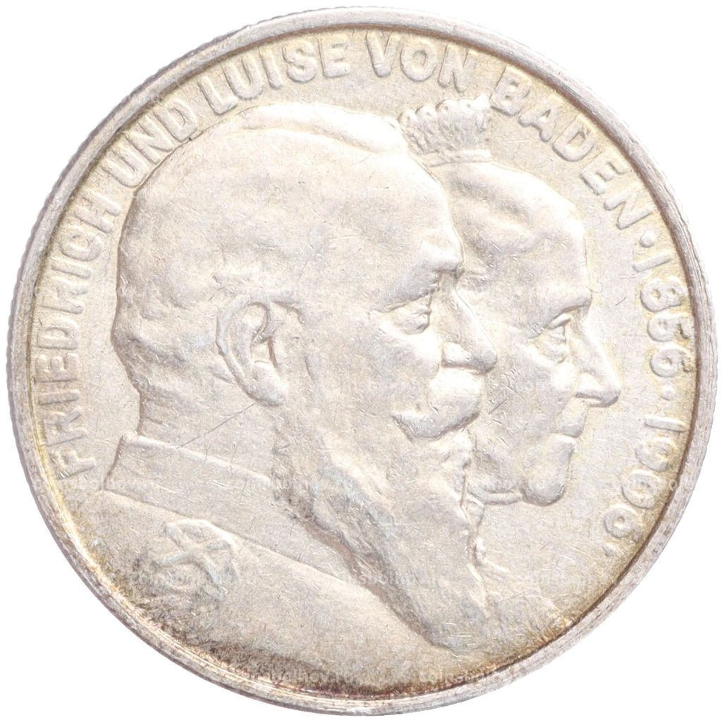 2 марки 1906 года Германия (Баден) 50 лет свадьбе Фридриха I и Луизы Прусской