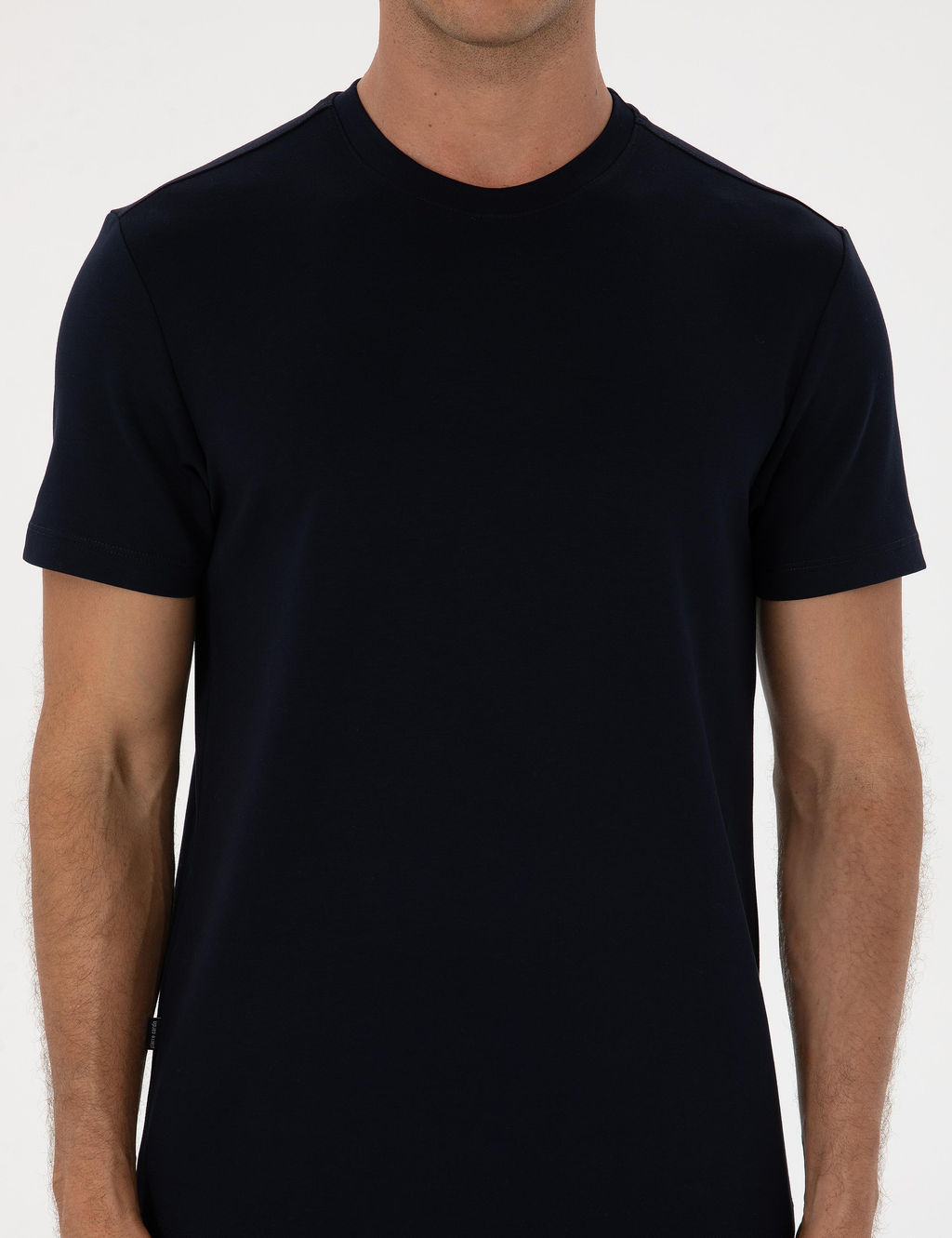 Lacivert Regular Fit Kal_n Dokulu Bisiklet Yaka Basic Ti__rt - Pierre cardin фото 6