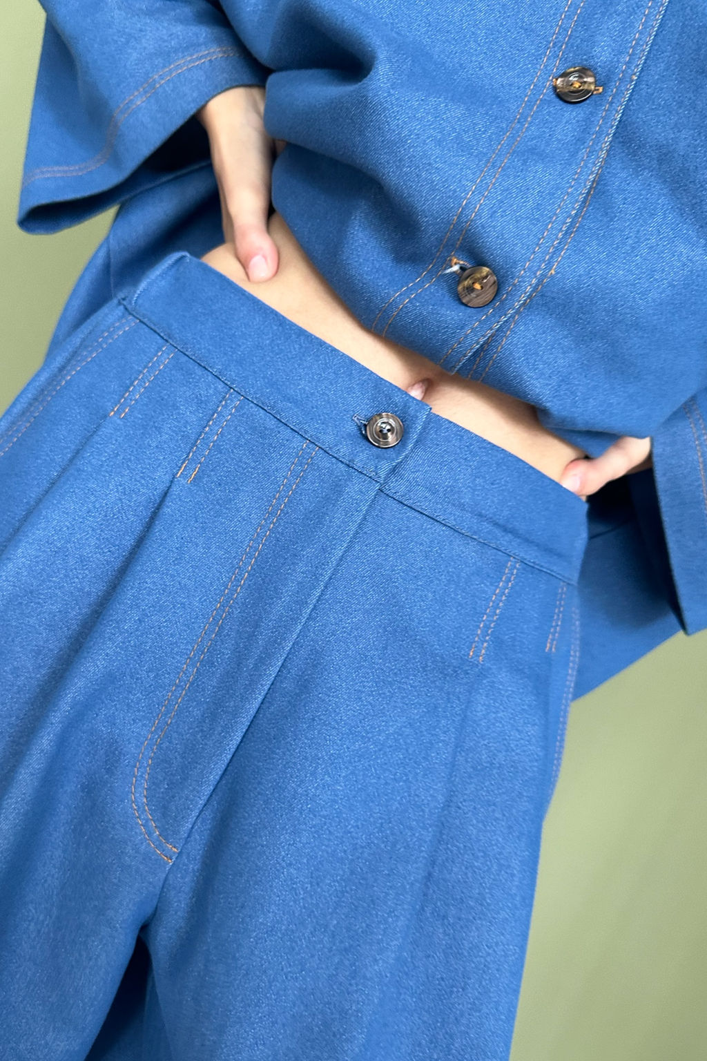 Брюки-бананы DENIM086/01/Синий