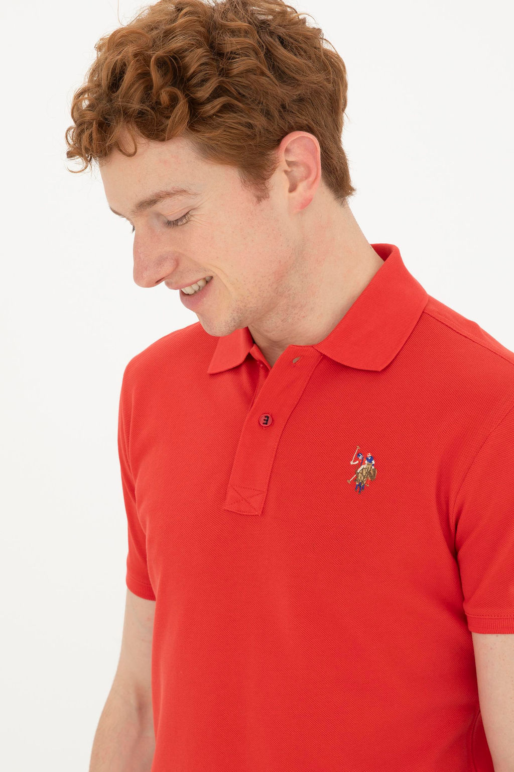 Мужская красная базовая футболка - U.s. polo assn фото 2