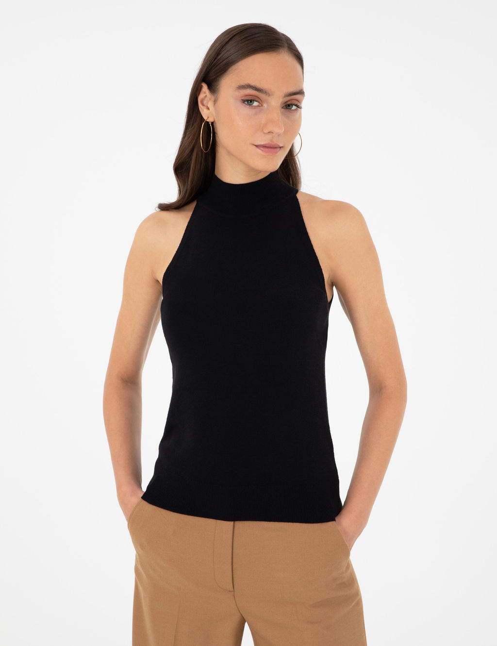 Siyah Slim Fit Triko Bluz - Pierre cardin фото 3