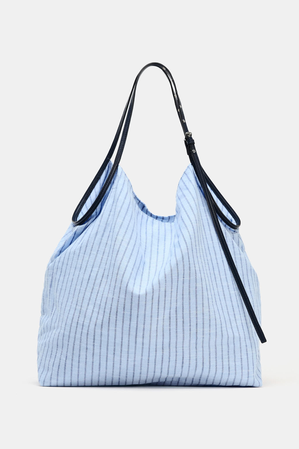STRIPED FABRIC TOTE BAG