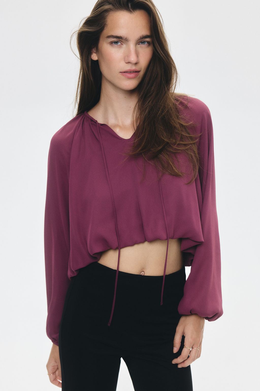 Blusa con bajo burbuja - H&m фото 2