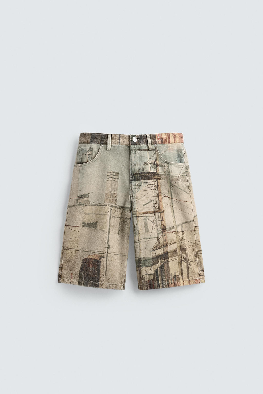 BERMUDA BAGGY FIT ESTAMPADO ABSTRACTO / Multicolor - Zara фото 6