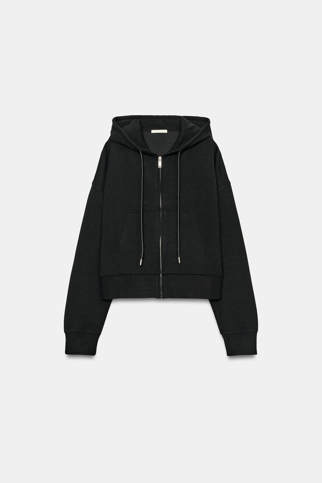 SUDADERA INTERLOCK CAPUCHA / Negro - Zara фото 7