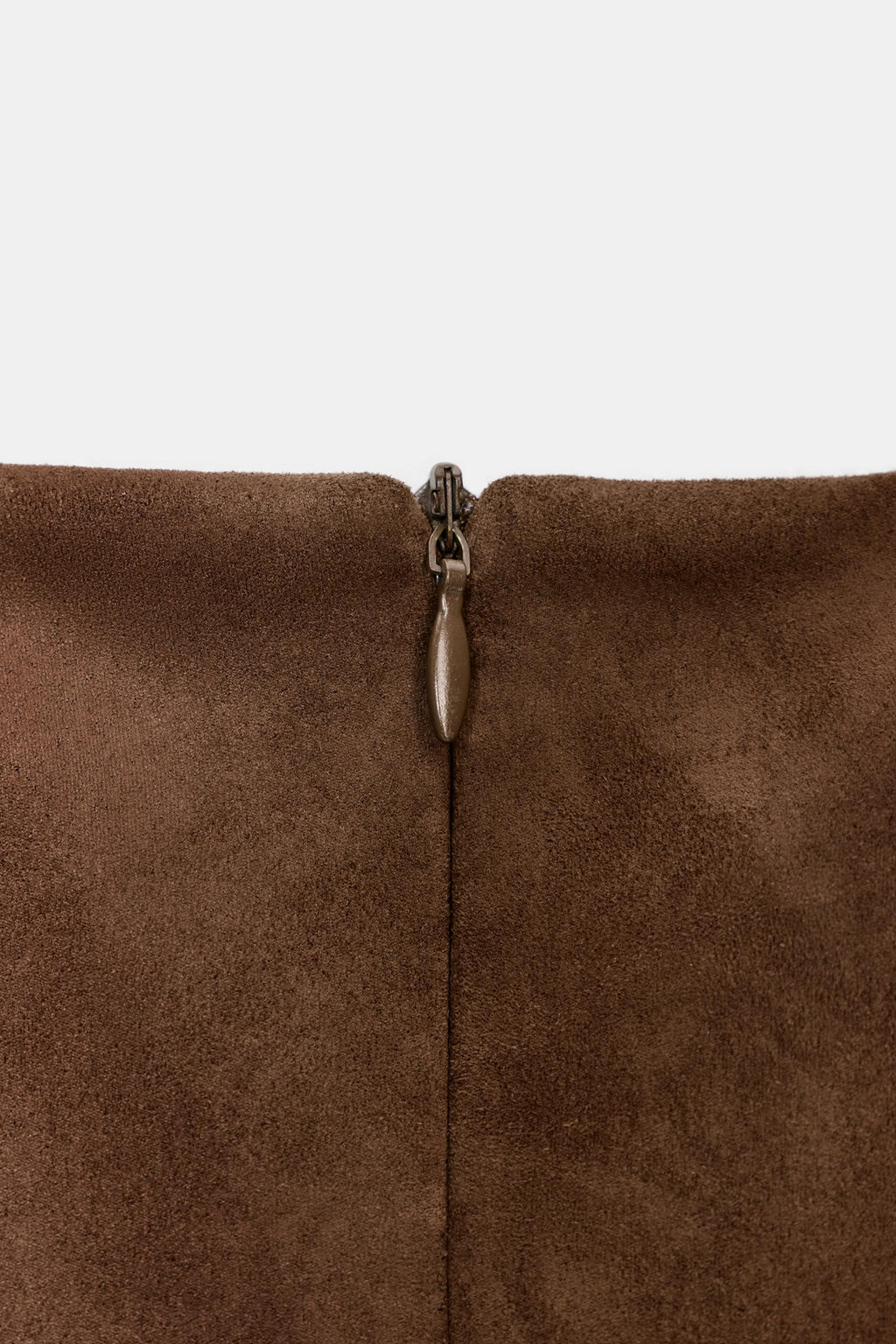 FAUX SUEDE DRESS WITH RUFFLES