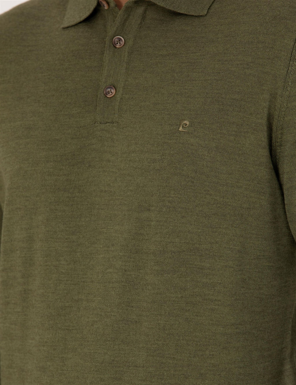 A__k Ye_il Regular Fit Polo Yaka Y_n Kar___ml_ Basic Triko Kazak