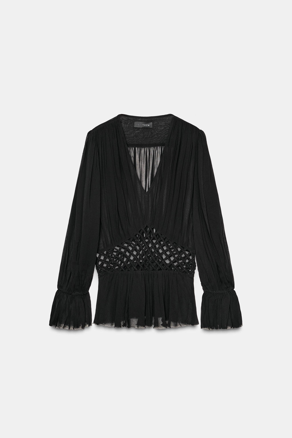 V-NECK MACRAM_ BLOUSE ZW COLLECTION - Zara фото 9
