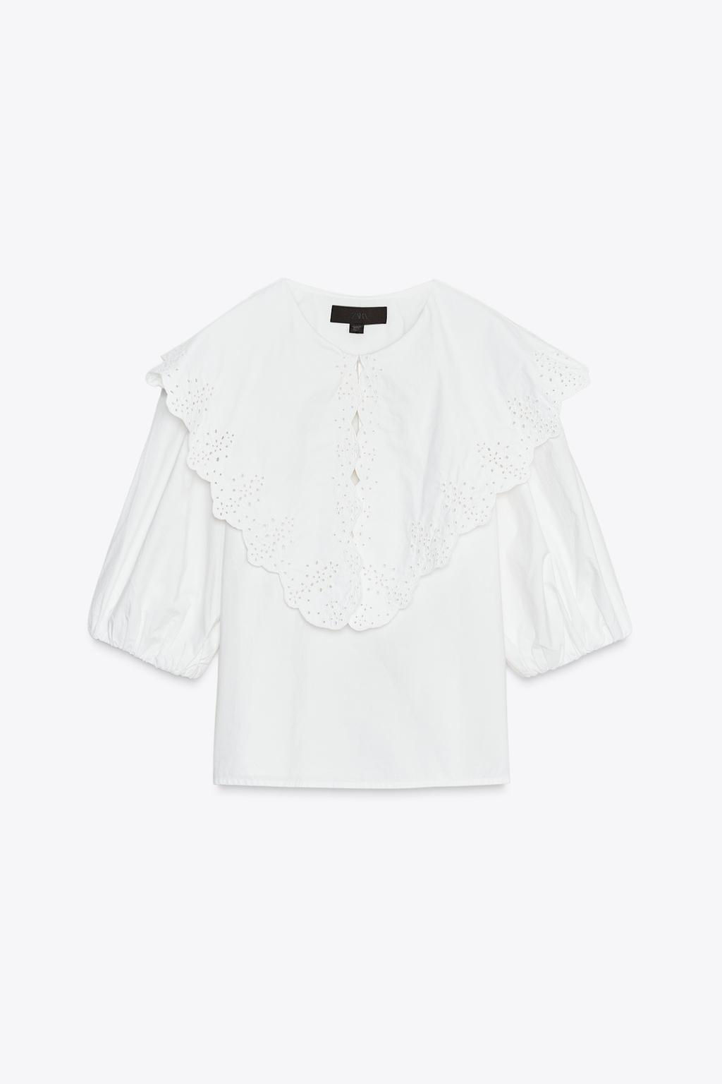 POPLIN SHIRT WITH PETER PAN COLLAR - Zara фото 5