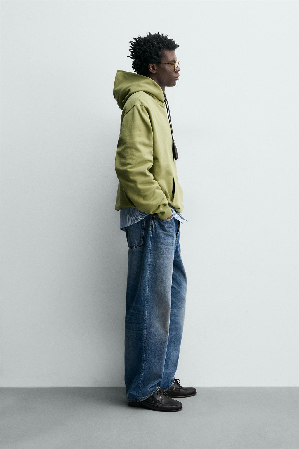 SUDADERA CAPUCHA B?SICA / verde lavado - Zara фото 12