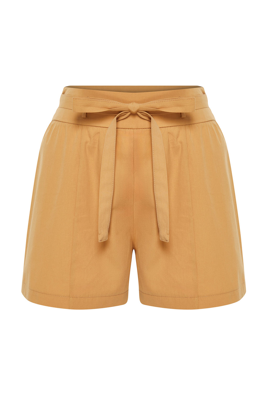 Hardal Baglama Detayl? Pamuklu Dokuma Sort TWOSS24SR00065