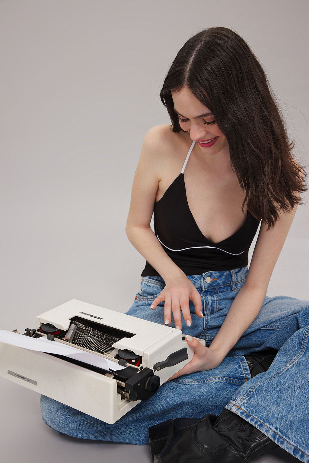 Ac?k Mavi Fitted/Vucuda Oturan Biye Detayl? Ask?l? Esnek Orme Bluz TWOSS25BZ00153 - Trendyolmilla фото 8