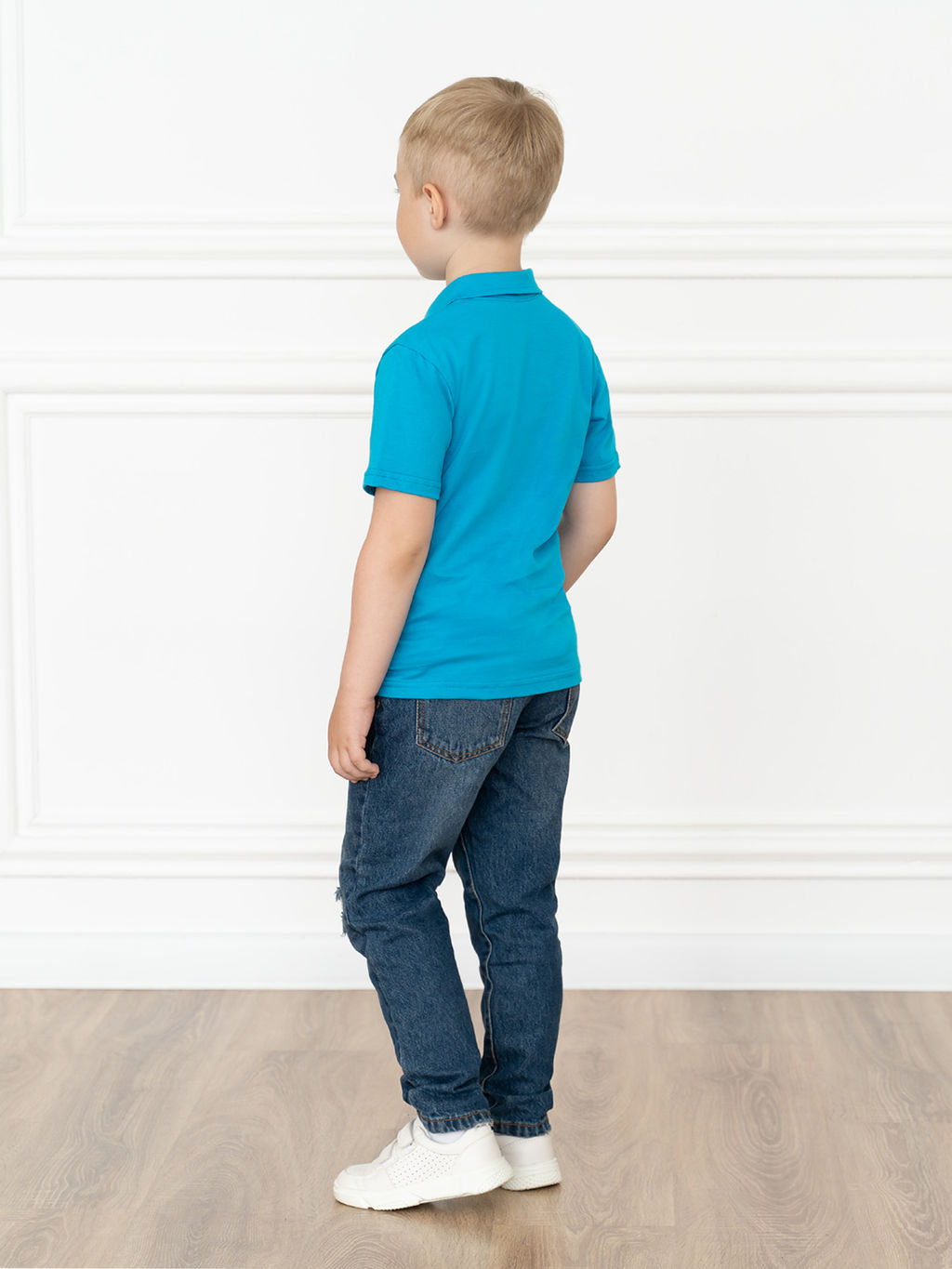 Футболка поло детская бирюза 659 (134, 68)