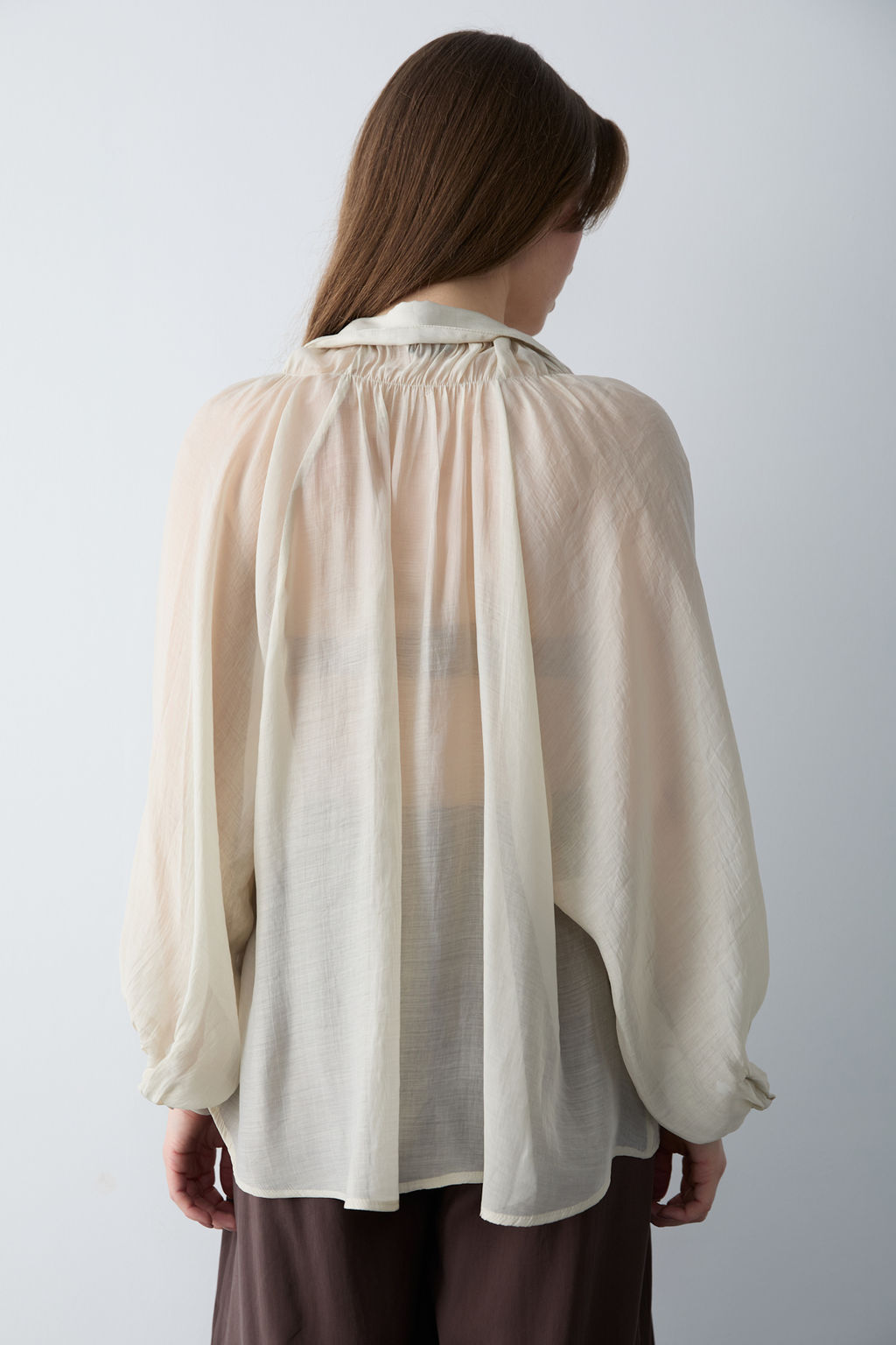 Kahverengi Ince Dokumlu Balon Kol Dokuma Gomlek TWOSS26GO00139 - Trendyolmilla фото 9