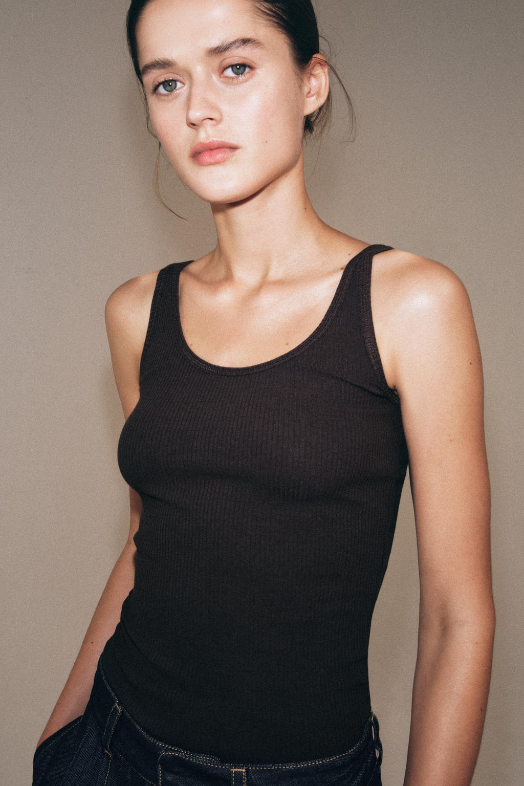 TOP RIB R?STICO / Chocolate - Zara фото 2