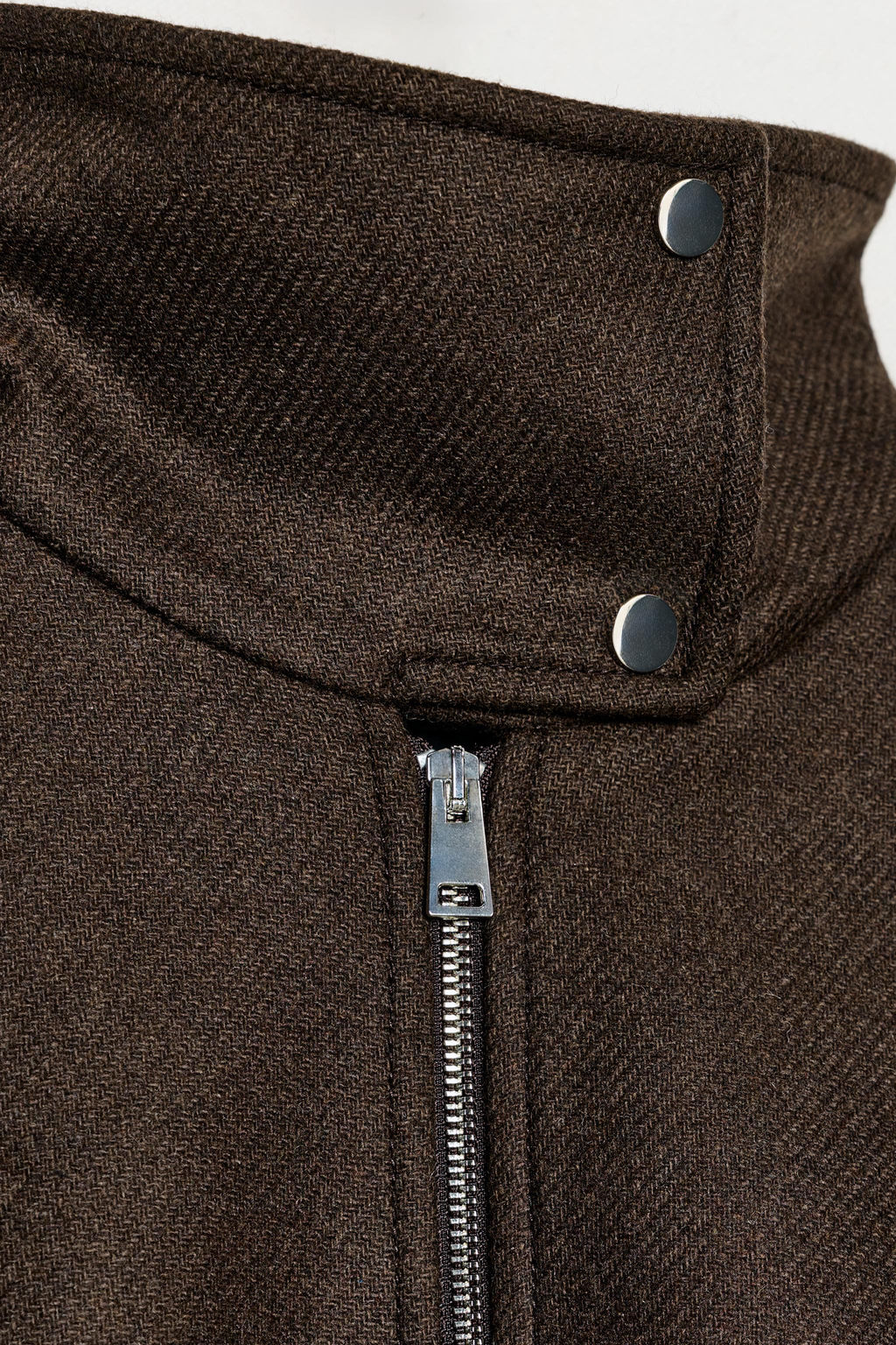 WOOL BLEND BOMBER JACKET WITH HIGH NECK