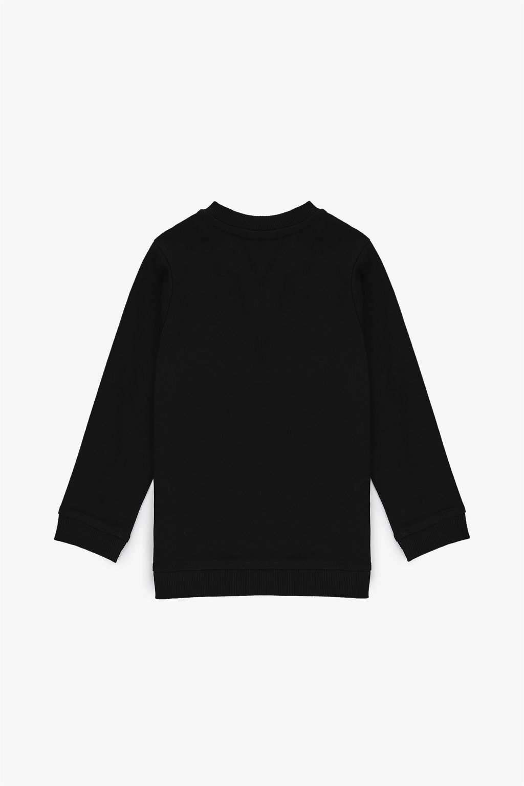 Erkek Гocuk Siyah Bisiklet Yaka Basic Sweatshirt