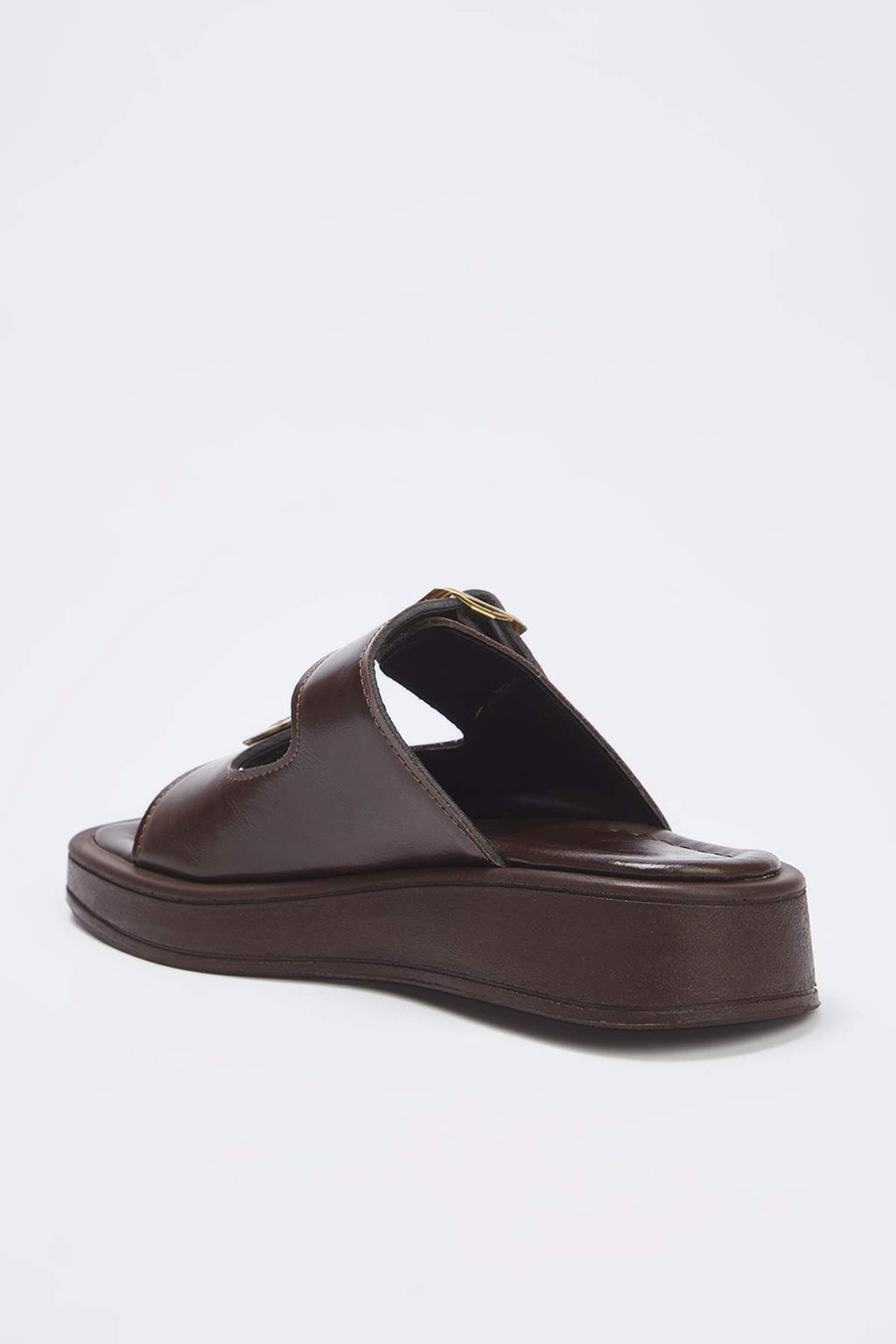 Kahverengi Cift Bantl? Toka Detayl? Kal?n Taban Kad?n Terlik TAKSS25TE00044