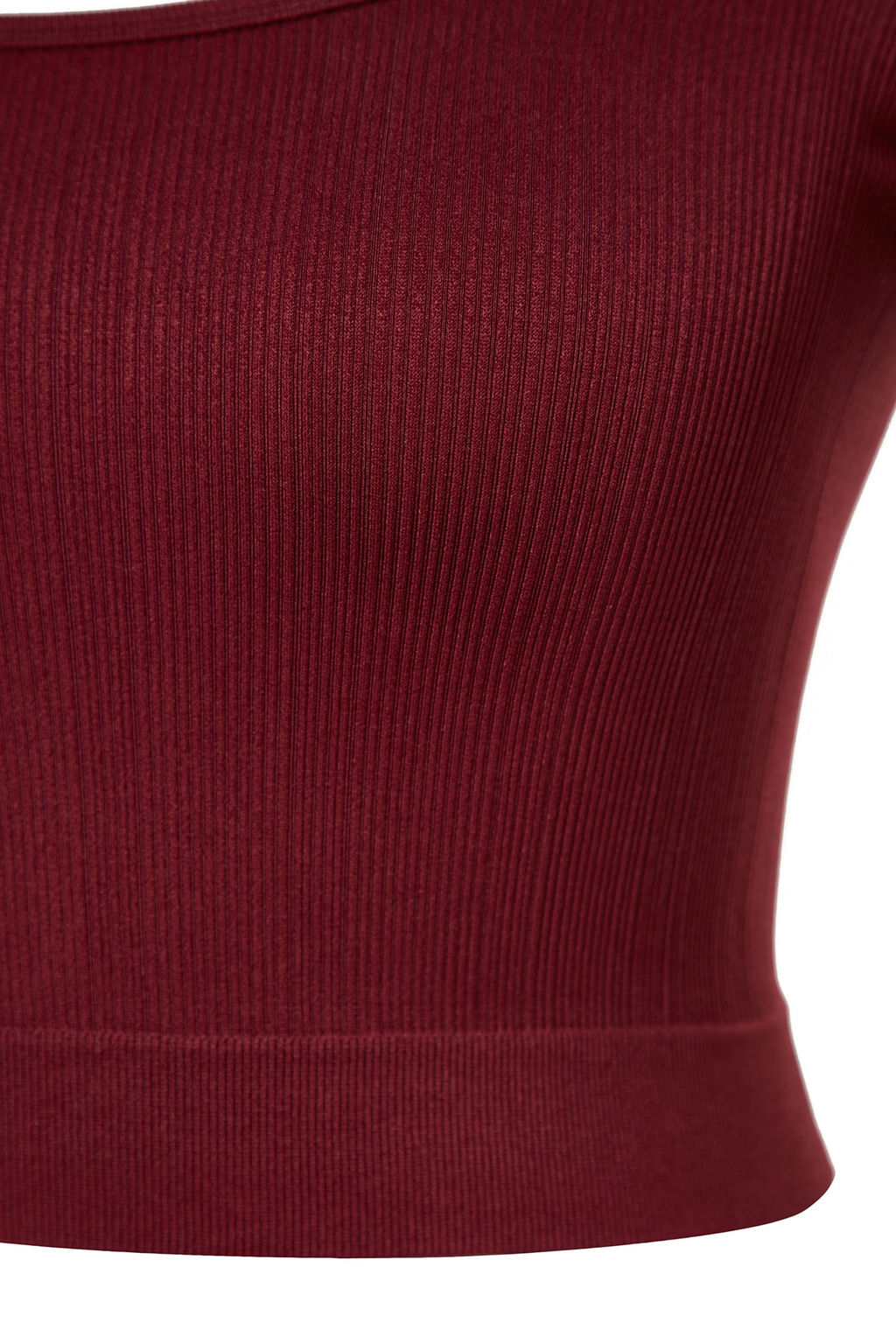 Bordo Seamless/Dikissiz Crop Ekstra Esnek Orme Spor Ust/Bluz TWOAW22BZ0450