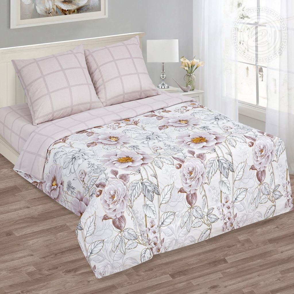 Постельное бельё Сонет (бязь премиум) 2,0 сп./Пододеяльник: 1 шт. - 215*175; Простыня: 1 шт. - 215*200; Наволочка: 2 шт. - 70*70; Премиум