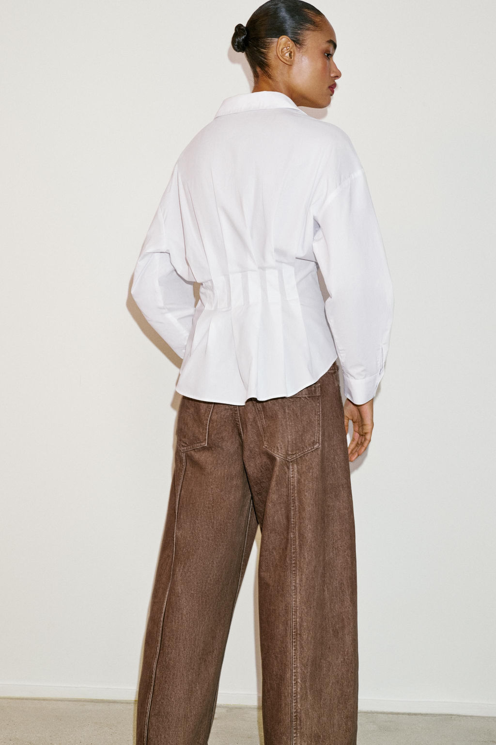 POPLIN SHIRT WITH PLEATS - Zara фото 15