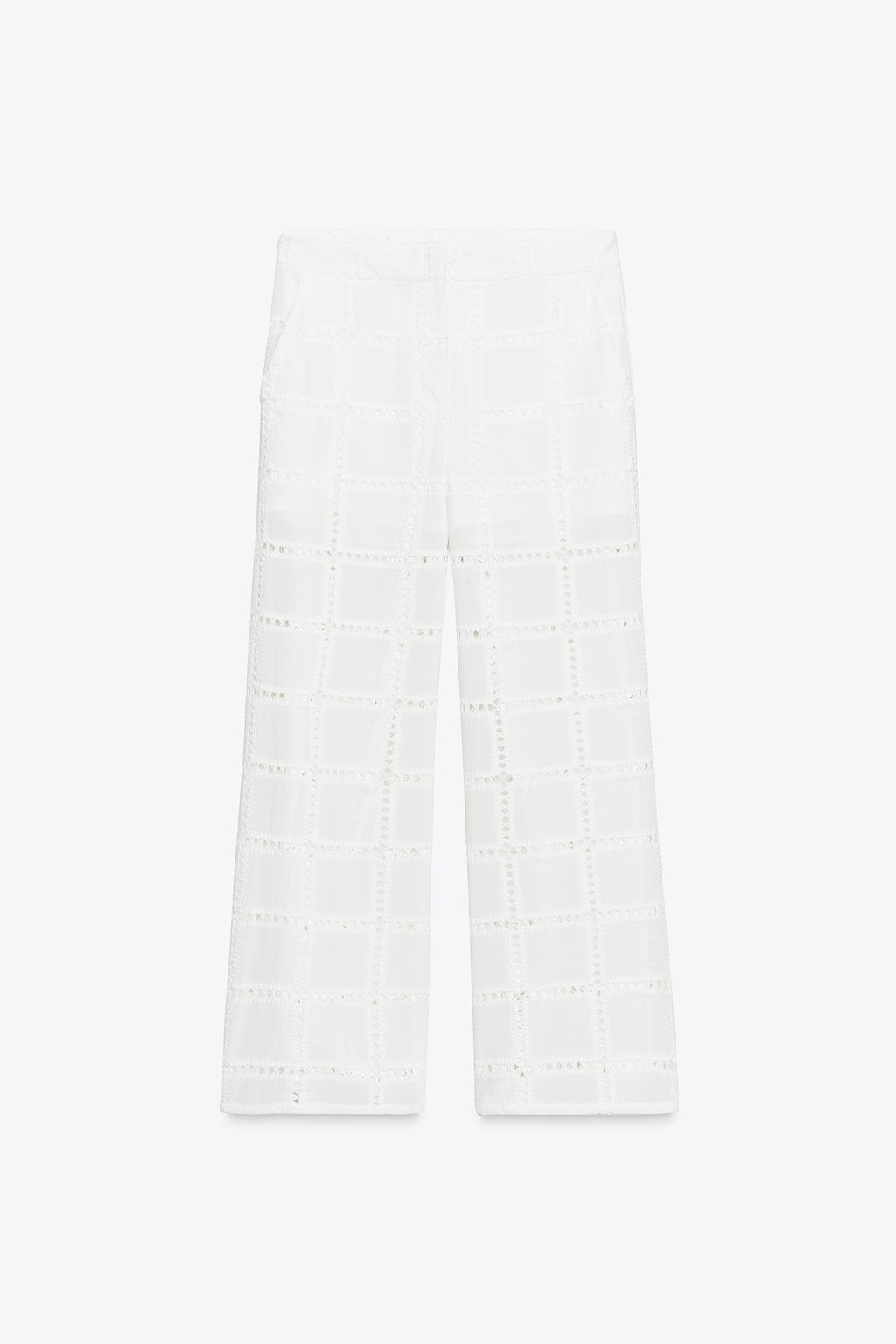 STRAIGHT-LEG TROUSERS WITH CUTWORK EMBROIDERY - Zara фото 8