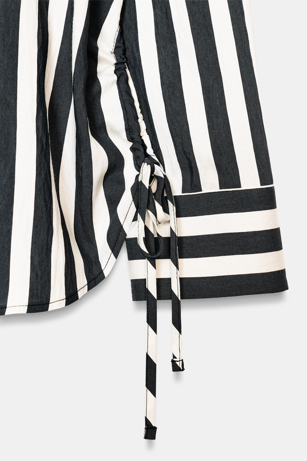 STRIPED SHIRT WITH SIDE LACES - Zara фото 10