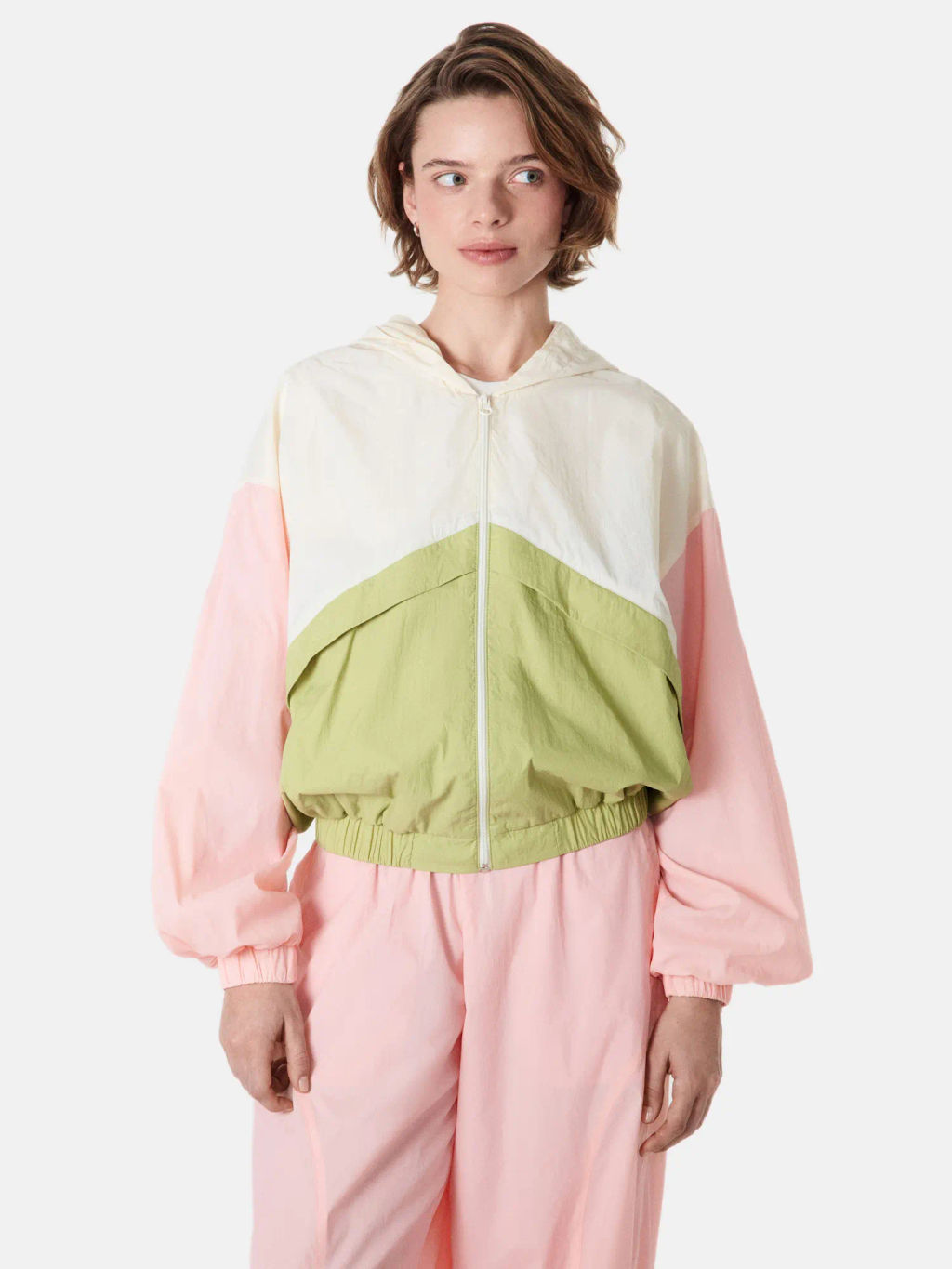 Олимпийка из нейлона Колор блок женская - Bungly фото 3