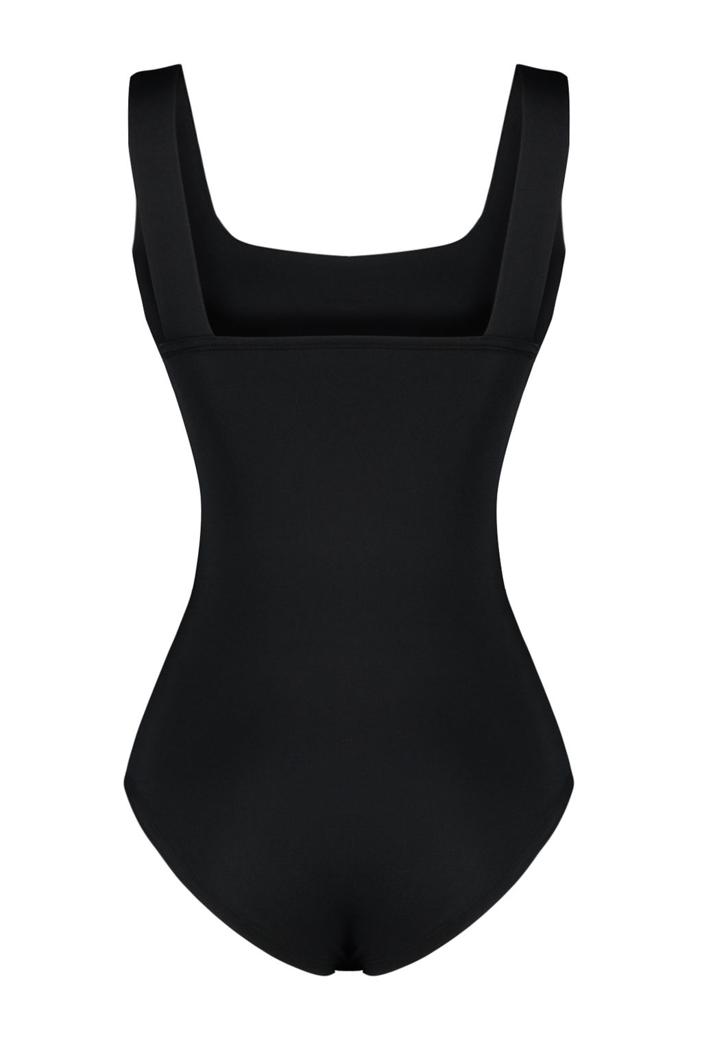 Siyah Fitted/Vucuda Oturan S?rt? Detayl? Kare Yaka C?tc?tl? Esnek Orme Body TWOSS24BD00026