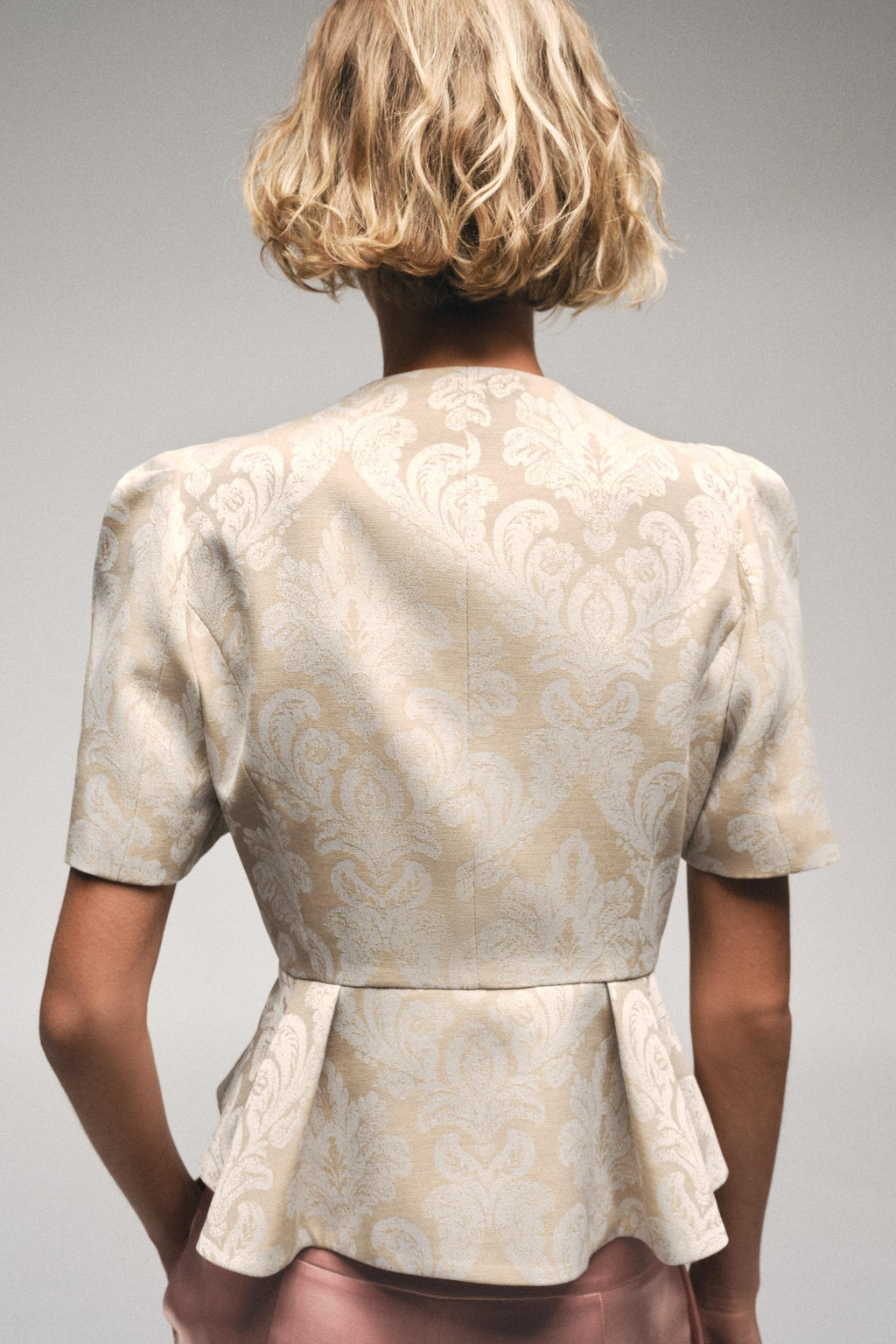 BLAZER PEPLUM JACQUARD / Crudo / Beige - Zara фото 3