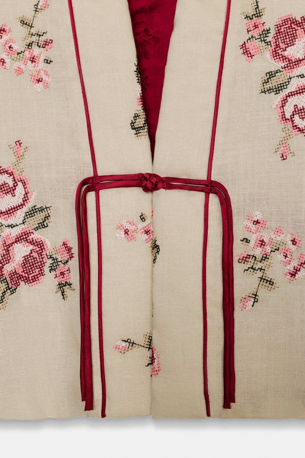 FLORAL EMBROIDERY QUILTED JACKET - Zara фото 6