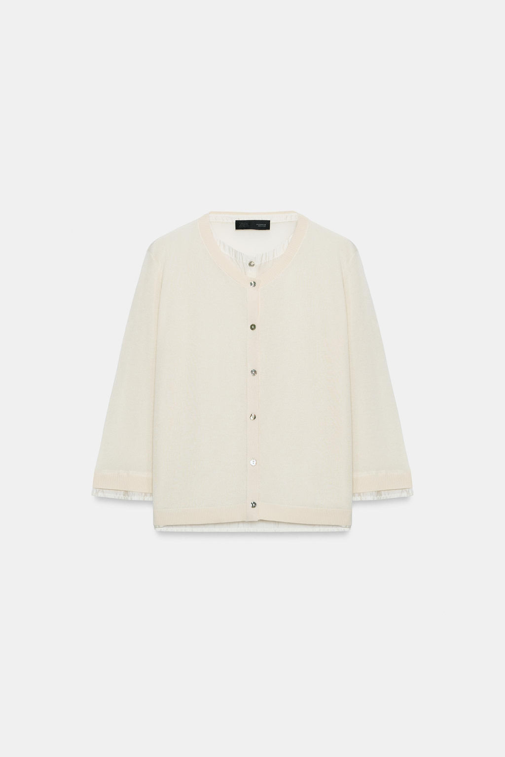 CHAQUETA COMBINADA PUNTO / Crudo - Zara фото 4