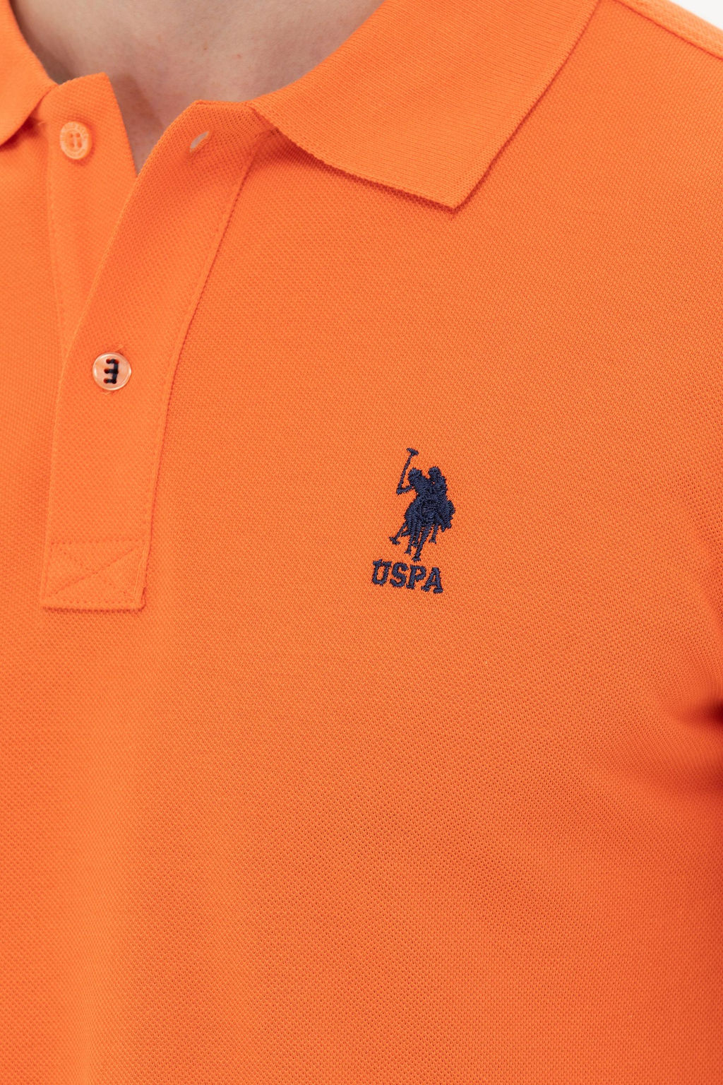 Мужская оранжевая базовая футболка с воротником-поло Неожиданная скидка в корзине - U.s. polo assn фото 7